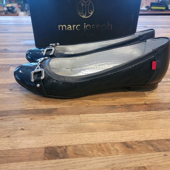 IOB Marc Joseph Park Ave Flat in Navy Glaze Leather - Picture 9 of 14